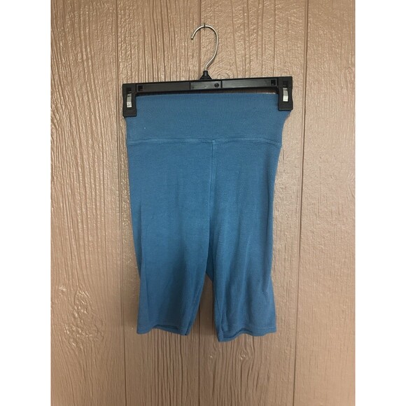Natural Life Ribbed Biker Shorts Size Small Turquoise Soft Stretchy Casual Gym - Picture 1 of 4
